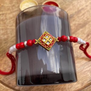 Beautiful Minakari Beaded Designer Rakhi
