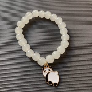 Panda Bracelet In White Beads