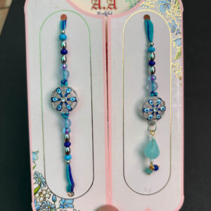Designer Evil Eye Bhaiya Bhabhi Rakhi Pair With Card