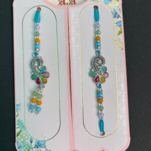 Designer Peacock Bhaiya Bhabhi Rakhi Pair With Card