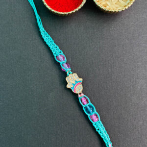 Hamsa Hand Handmade Minakari Rakhi For Brother