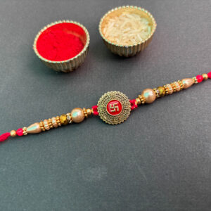 Swastik Minakari Rakhi For Brother