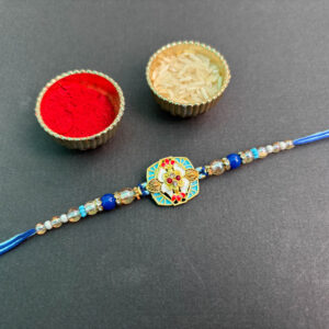 Blue Minakari Designer Rakhi For Bother