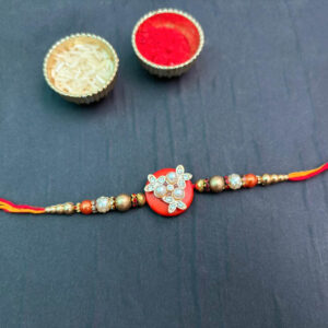 Stone & Pearl Rakhi with Roli Chawal
